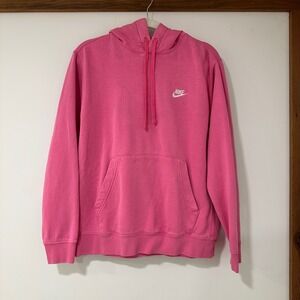 Nike Sportswear Club Fleece Hoodie Mens Medium Pink Futura Logo | Athleisure